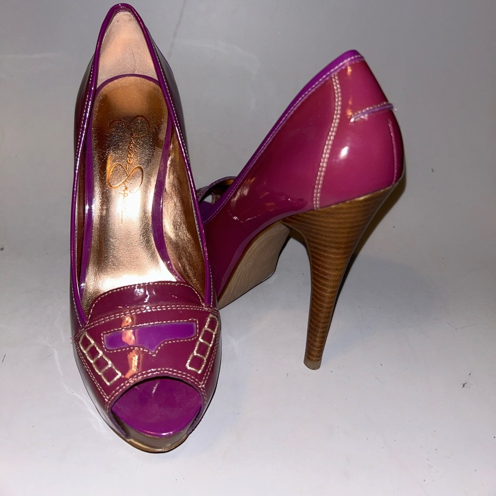 Jessica Simpson Pink Peep-Toe Heels